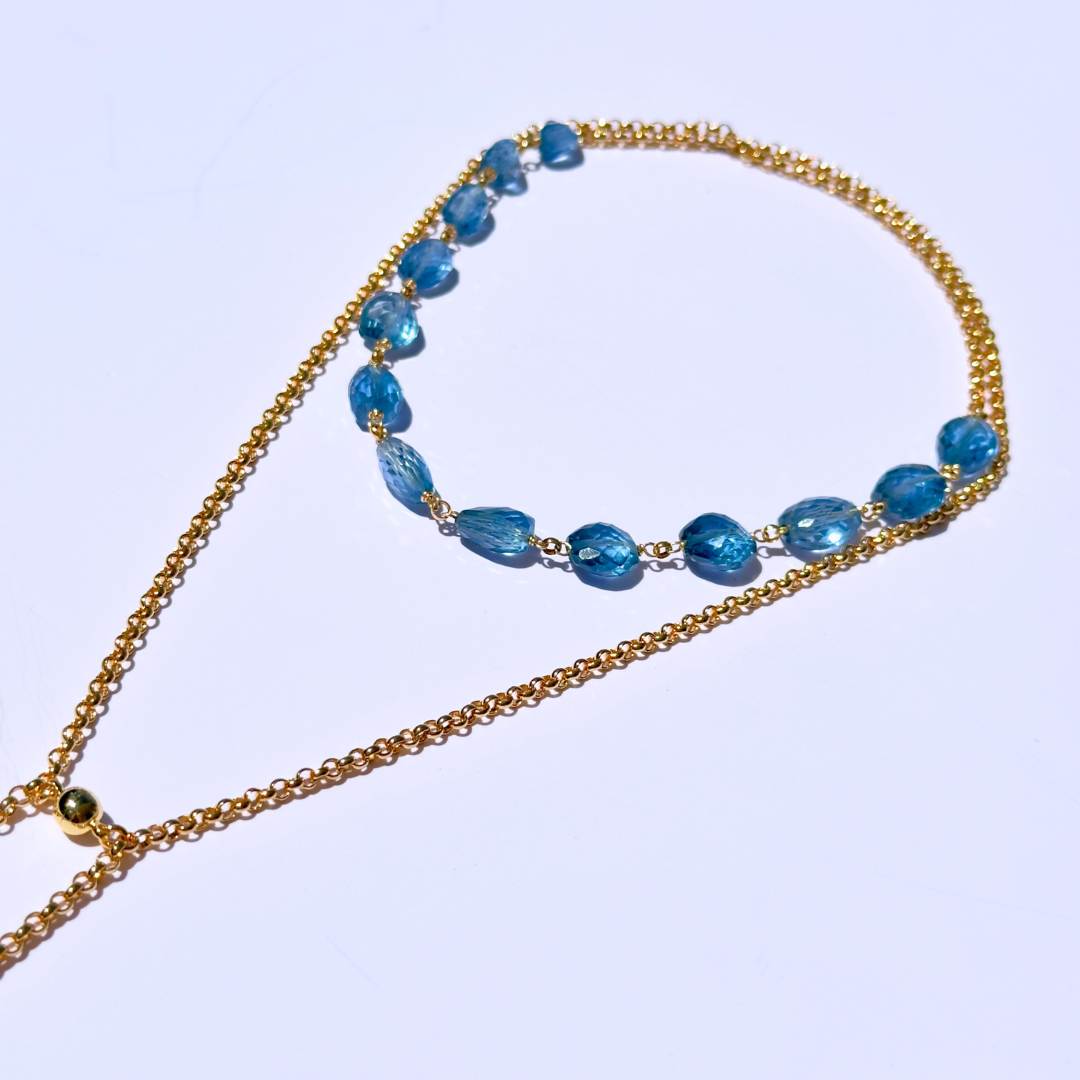 The London Blue Topaz 24K Wrap Necklace