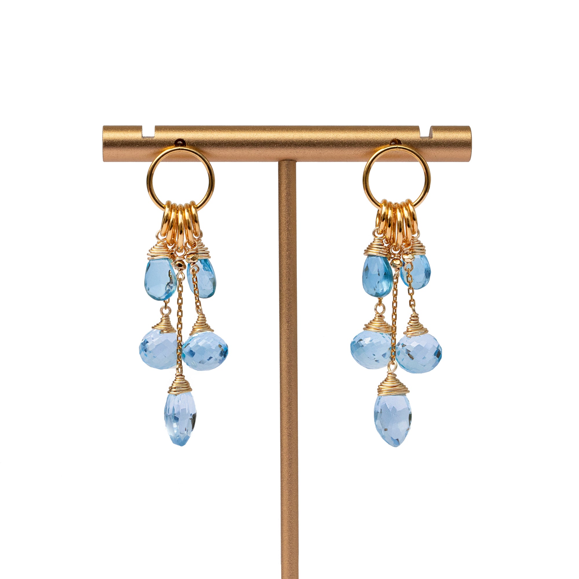 24K Gold Vermeil & Swiss Blue Topaz Charm Earrings