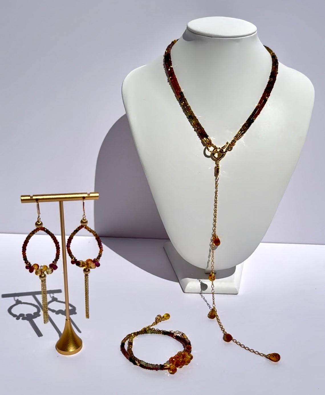 24k Gold Vermeil, Padparadscha & Tundra Sapphire Set Special! 20% OFF