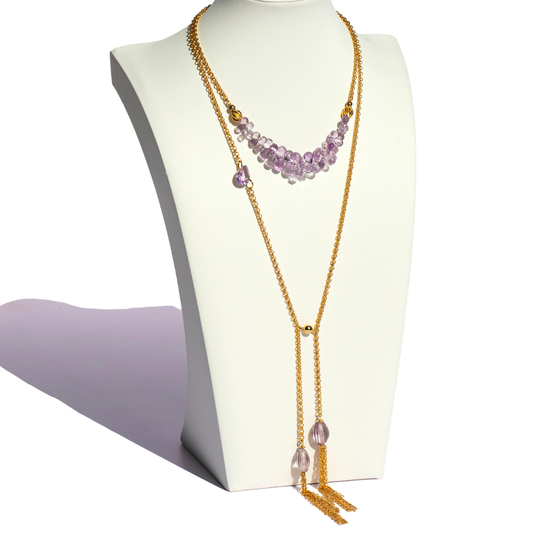 24K Gold Vermeil & Fancy Pink Amethyst Signature Wrap Necklace