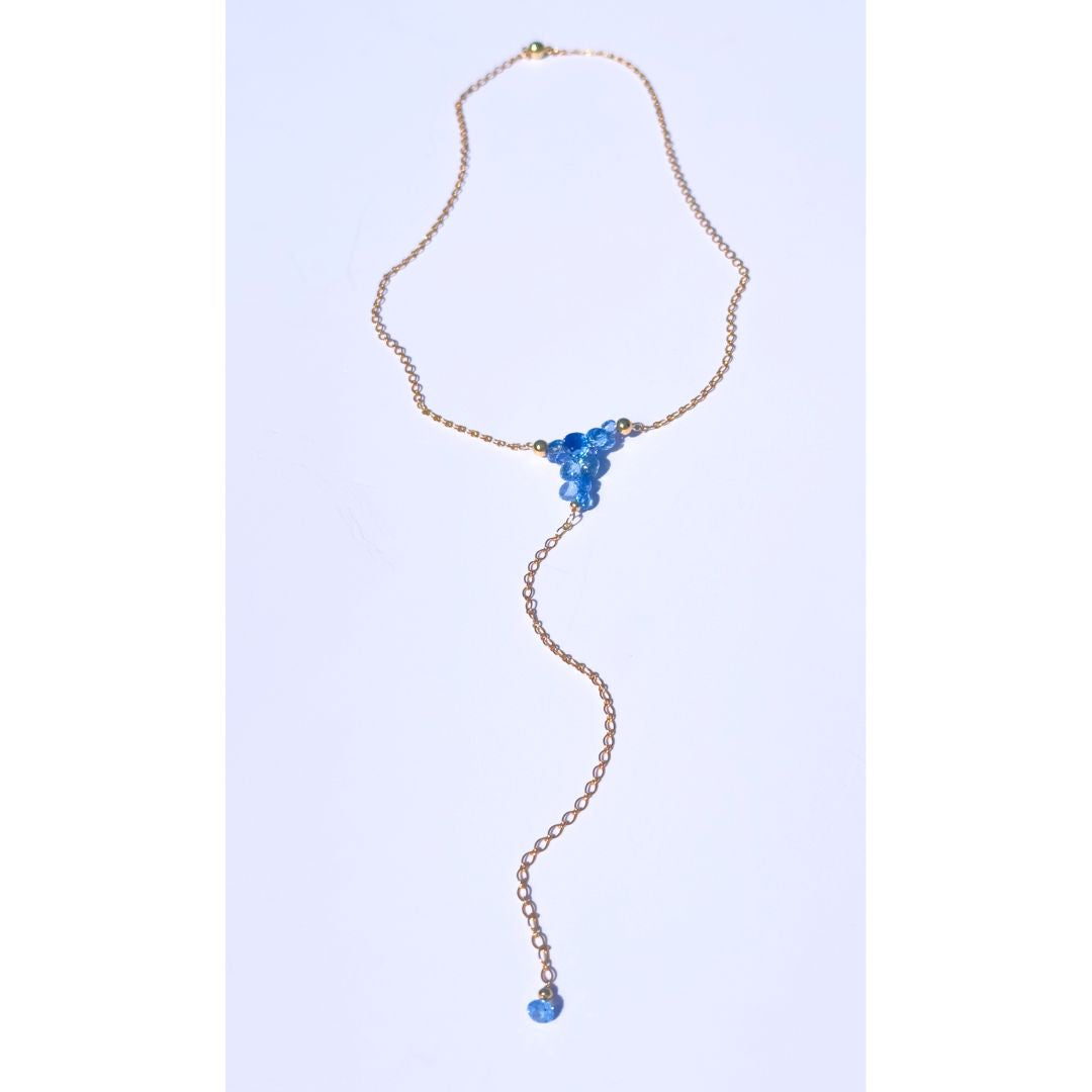 Rhapsody in Blue Sapphire & 24K Gold Vermeil Lariat Necklace