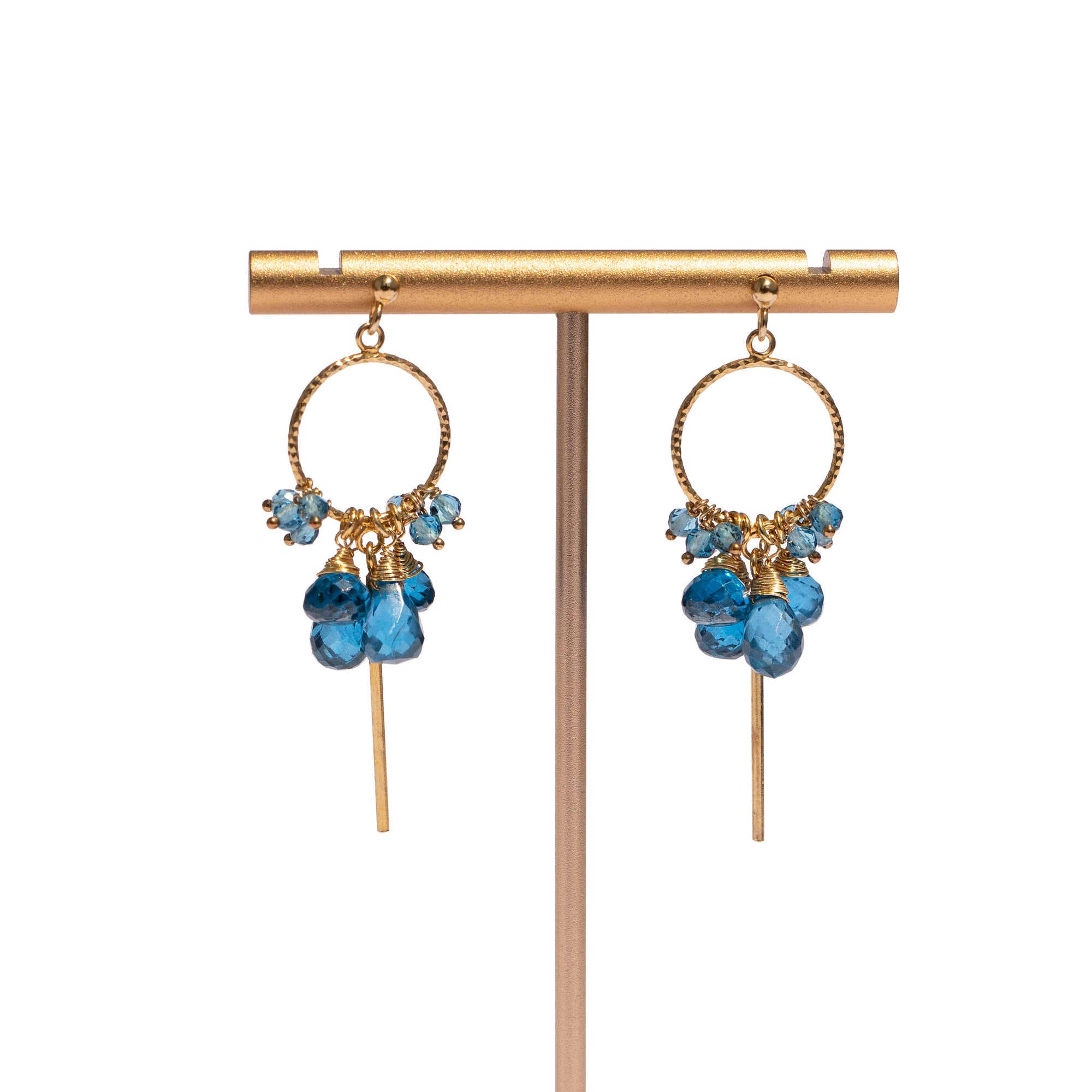 24K Gold Vermeil & Cobalt Blue Spinel Charm Earrings