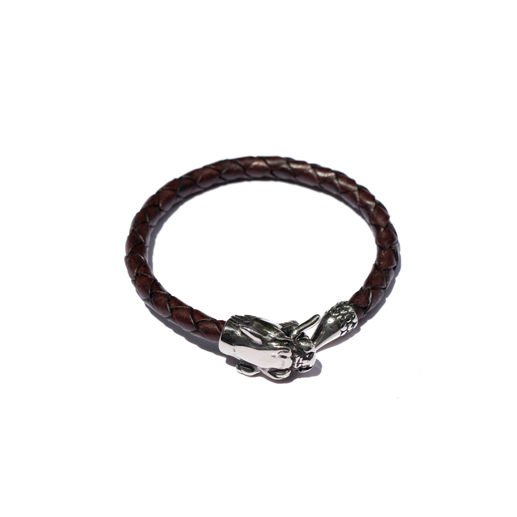 Men's Premium Leather Panther Head Bracelet