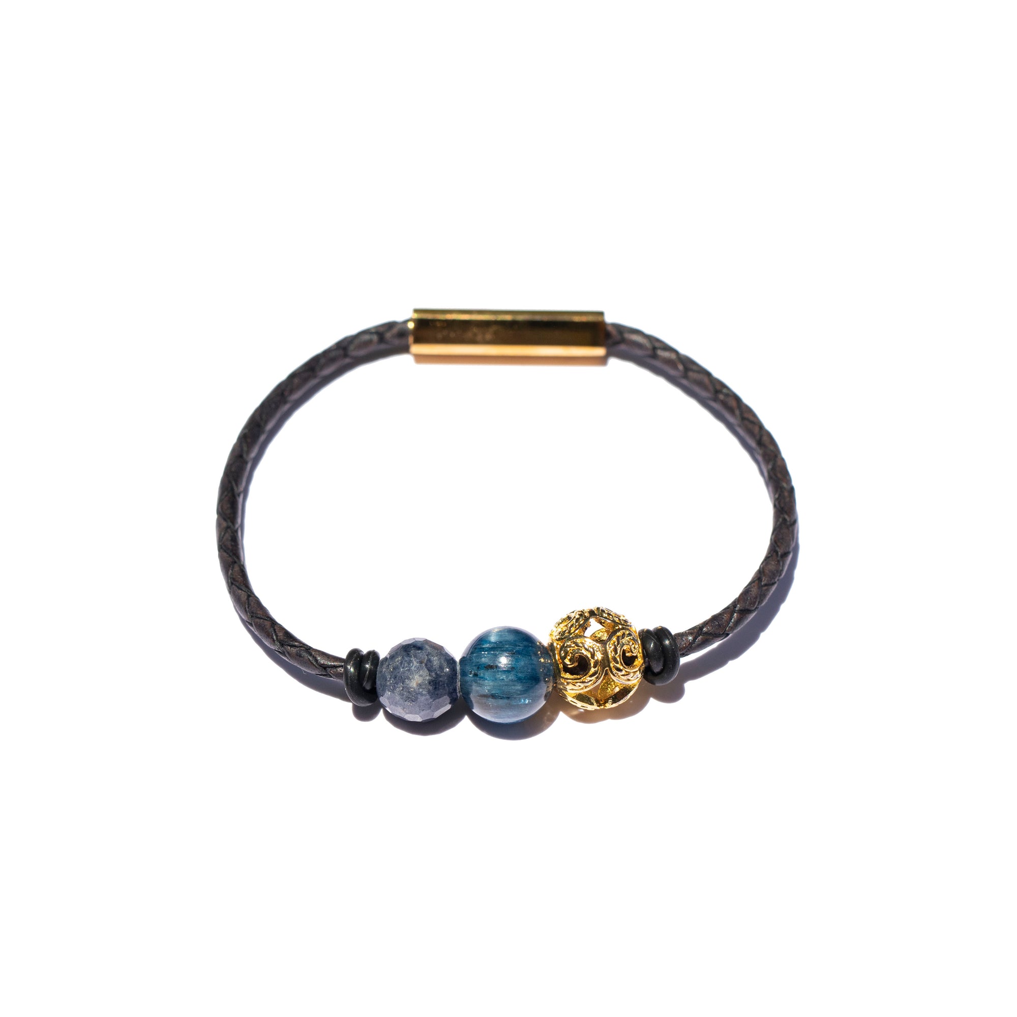 Storyteller Collection: 24k Gold Waves, Burmese blue Sapphire & Kyanite Bracelet