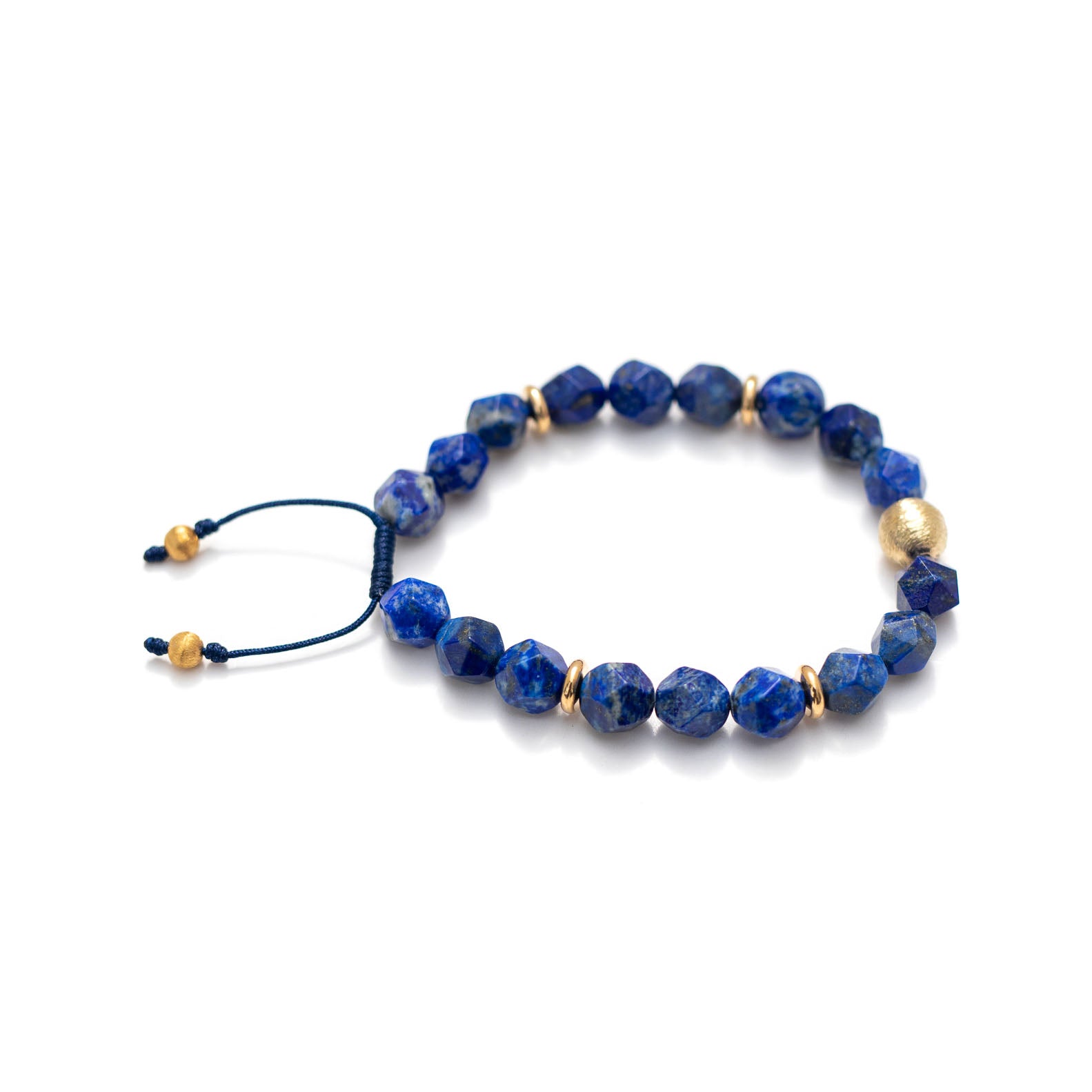 Beaded 18K Gold Vermeil & Premium Lapis Lazuli Bracelet