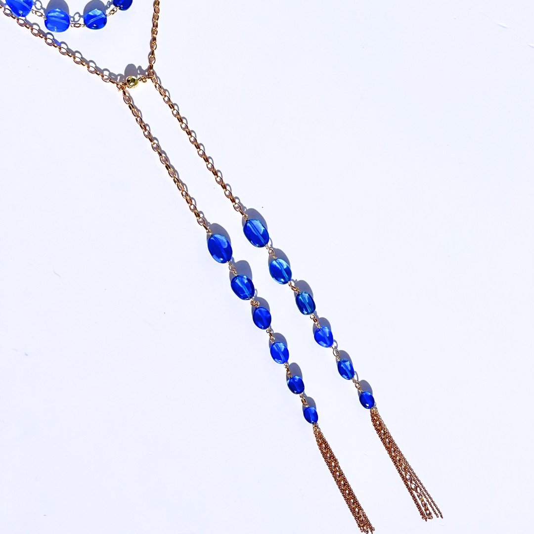 Rare Cobalt Blue Spinel Signature Wrap Necklace